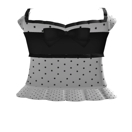 Cute Black & White Polka Dots Dress Roblox item