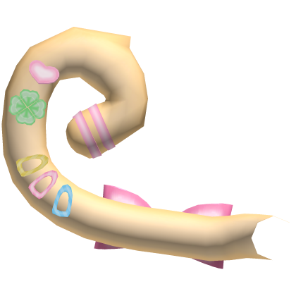 ♡ kawaii swirly cat tail w clover charms