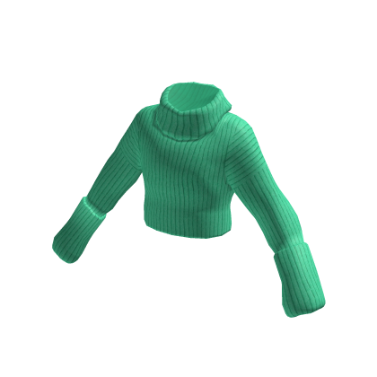Warm Cropped Turtleneck Sweater - Light Green thumbnail