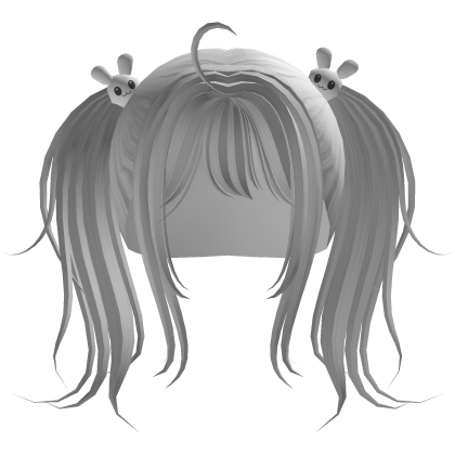 White Kawaii Pigtails Hair Roblox item