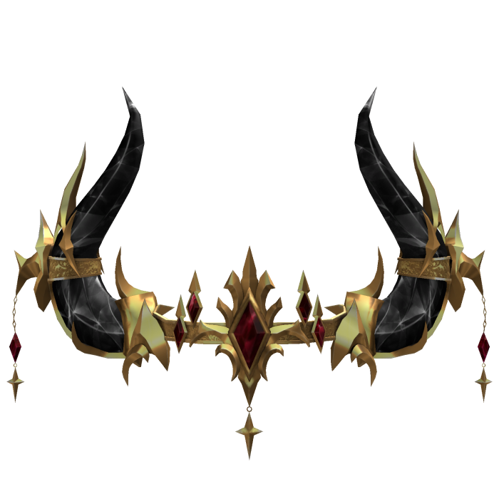 Royal Crystal Crown Horns - Black Gold