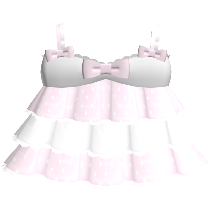 ♡ : white + pink polka dot ruffle baby doll dress