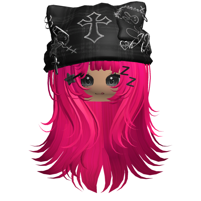 Hot Pink Cross Beret Emo Girl Hair