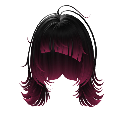 Black and Pink Emo WolfCut and Messy Short Hair Roblox item