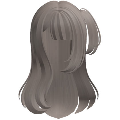 ♡ ash cute wavy long hair w side pigtail & bangs