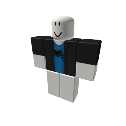 Camisa de motociclista azul con negro Roblox