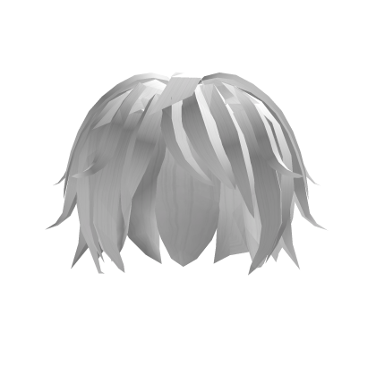 White popular anime messy hair