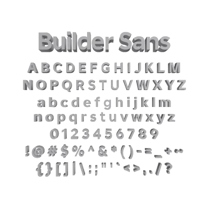 Builder Sans 3D Font Pack