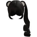 ♡ : Dark Chocolate Side Pigtails W/Bear Ears