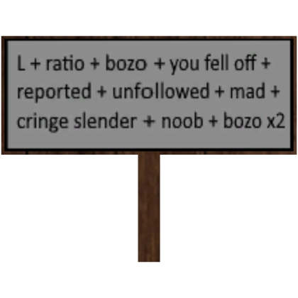 Roblox Item Roast Sign