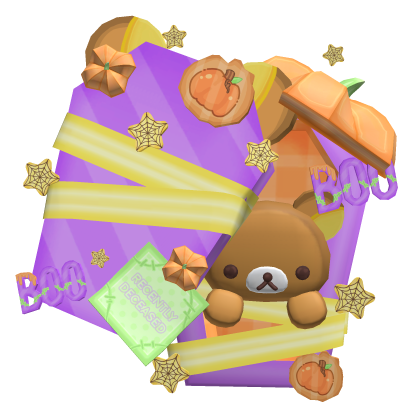 halloween kawaii pumpkin brown bear purple coffin Roblox item