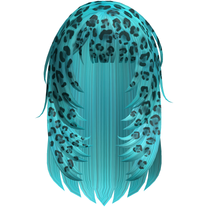 Teal 2000s Stylish vkei Leopard Print Girl Hair Roblox item
