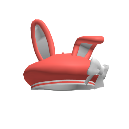 Pastel Red Bunny Beret with a Bow