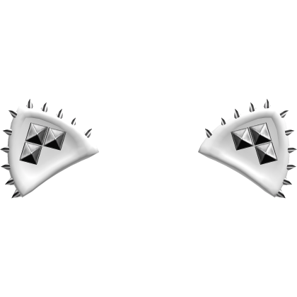 studded emo goth low poly cat ears white Roblox item