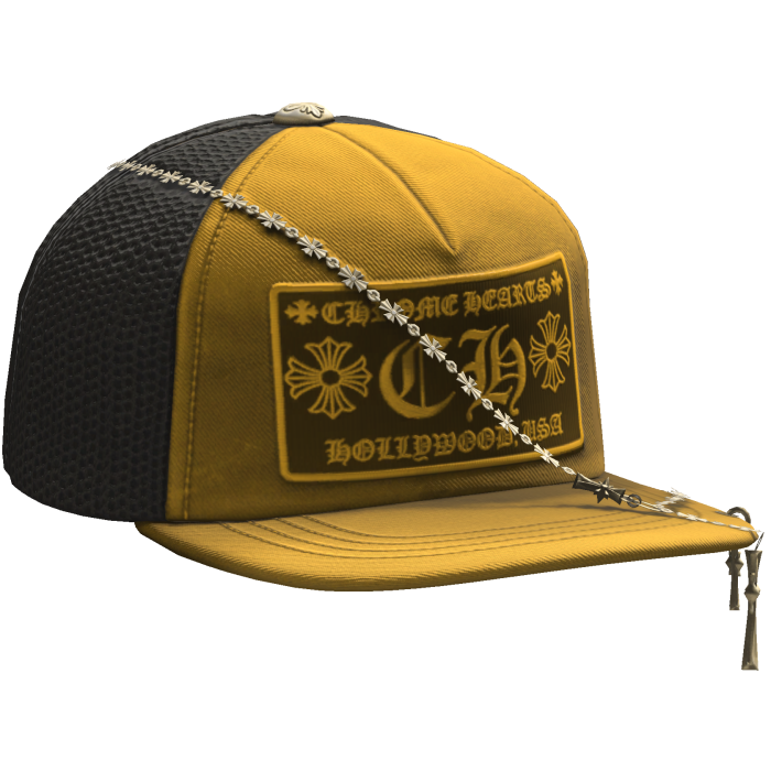 Yellow Designer Tilted Cap