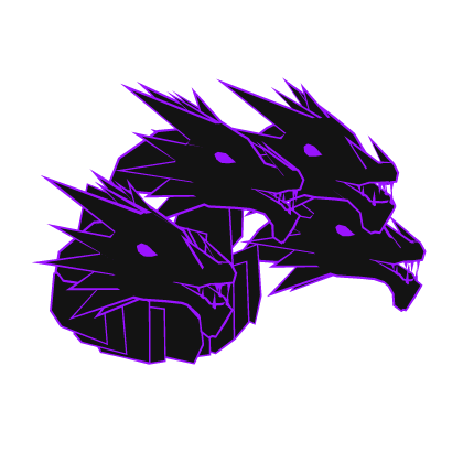 Purple Cartoony Dragon Heads