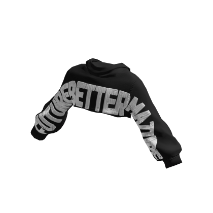 Black Cropped Oversized Hoodie/White Patterns[2AM] thumbnail