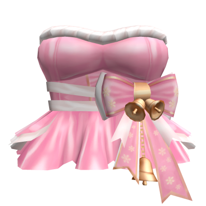 3.0 Christmas Pink Mini Xmas Bow Ruffle Dress