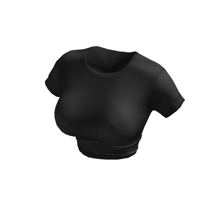 ♥ crop baddie plain black t-shirt