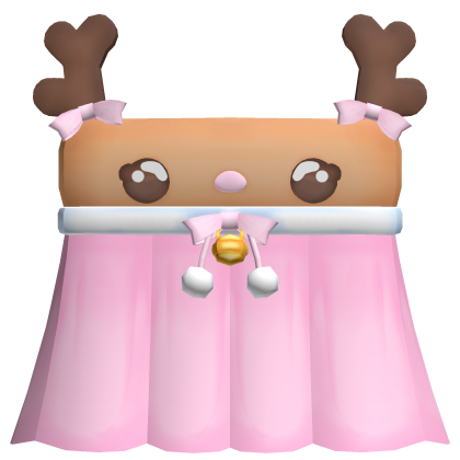 ♡ Cute Pretty Reindeer Pink Dress w/ Fluffy Bell thumbnail