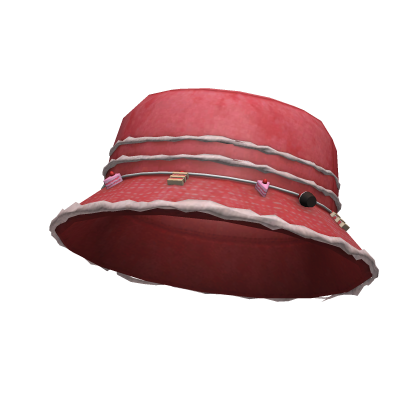 Red Demin Bucket Hat with Dessert Charms Roblox item