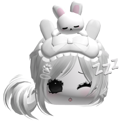 Kawaii Moe Sleepy Cute Bunny Anime Hair White