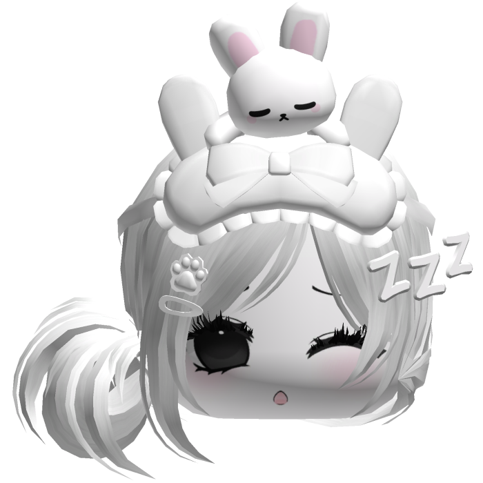 Kawaii Moe Sleepy Cute Bunny Anime Hair White