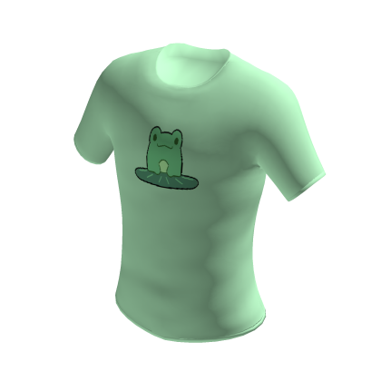 Cute Green Frog Crew Neck T-Shirt thumbnail