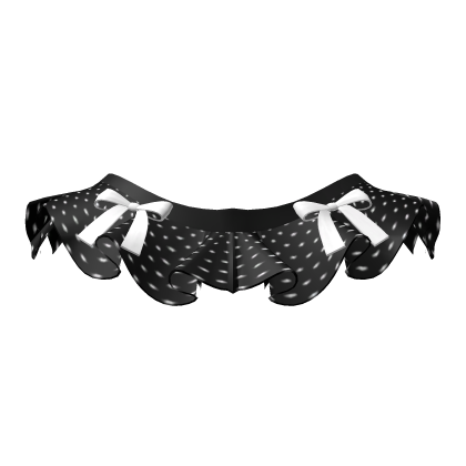 Doll Mini Skirt with Ribbons - Black Polka Dot Roblox item