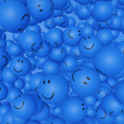 Bunch of Blue Smiling Faces