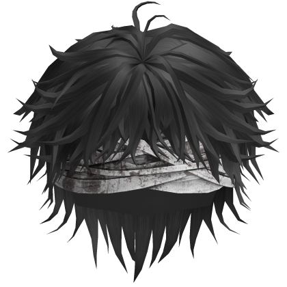 Grey Messy Anime Boy Hair w/ Bandages Roblox item