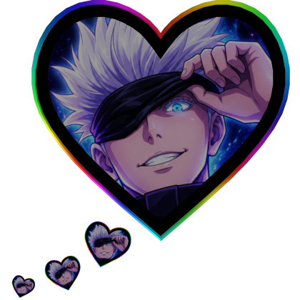 RGB Gojo thinking hearts