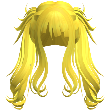 Cute Swirly Long Pigtails (Yellow) Roblox item