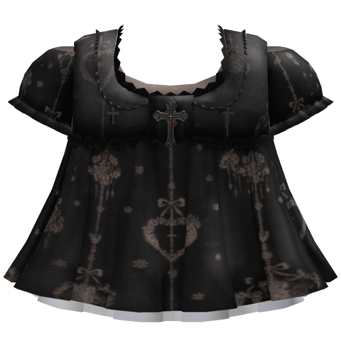 Black Goth Babydoll Dress with Jesus Cross Details