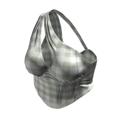 Y2K Halter Bustier Top Green Plaid [JEYS] thumbnail