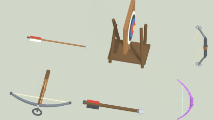 Low Poly Bow Pack x20 Arrow Crossbow Quiver Target preview 2