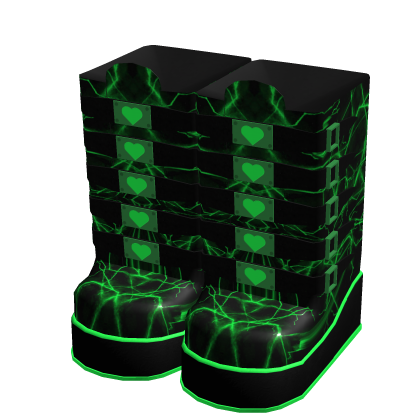 Green Lightning High Thigh Boots
