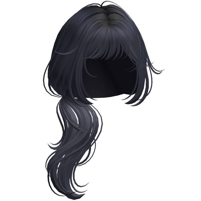 Wispy Wolfcut Side Ponytail Navy