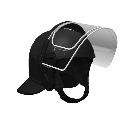 Mask Compliant Riot Helmet - Raised, Black