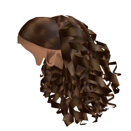 Curly Sleek Middle Part [Brown] Roblox item