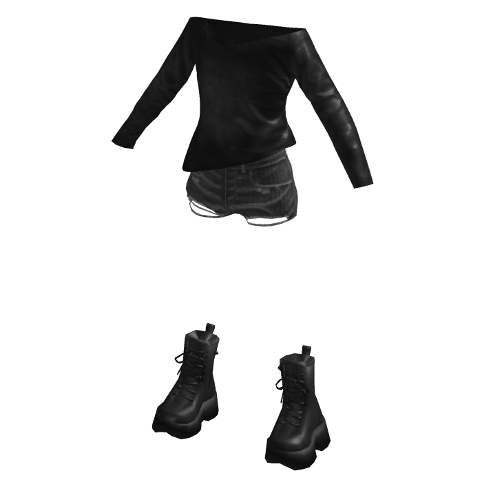 Black Leather Shorts Layered Outfit [PBR]