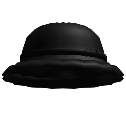 black ruffled bucket hat Roblox item
