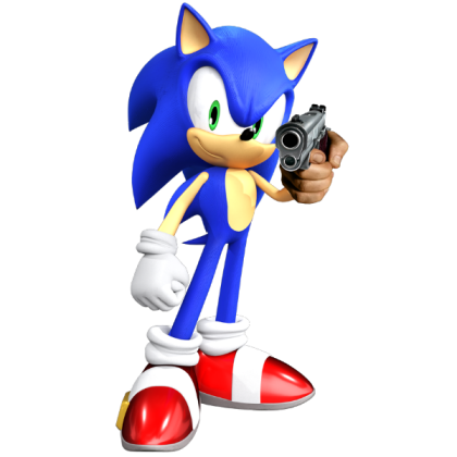 Sonic with a gun Roblox decal