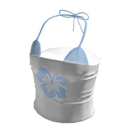 Hibiscus Summer Tube Top w Blue Bikini Top