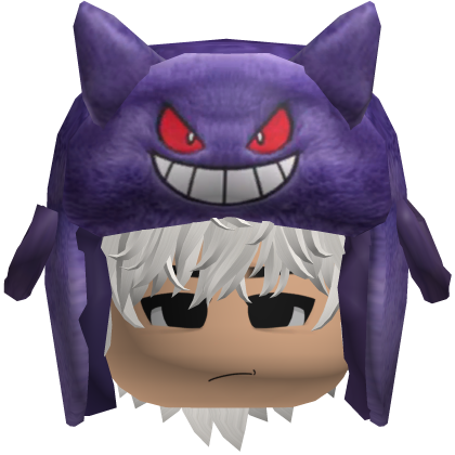 Purple Monster Ushanka w/ Emo Boy Face y2k Hair