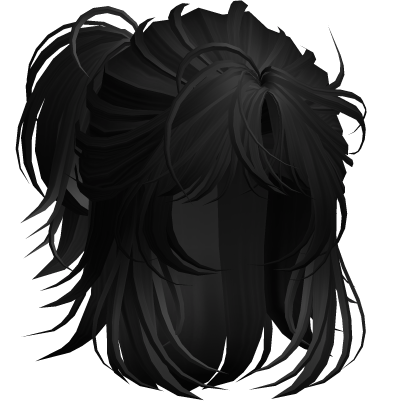 Anime Androg Wolfcut Ponytail Black