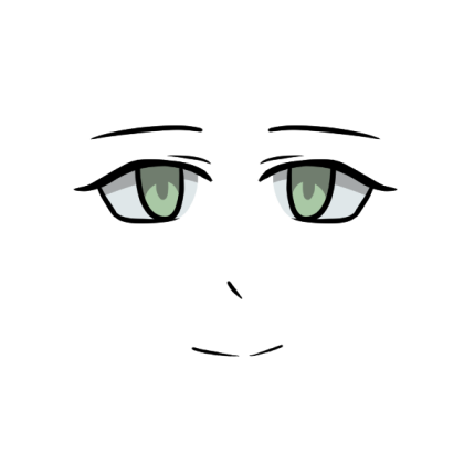 chill girl face (pastel green) Roblox decal