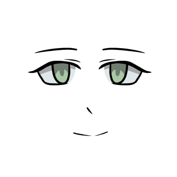 chill girl face (pastel green) Roblox decal