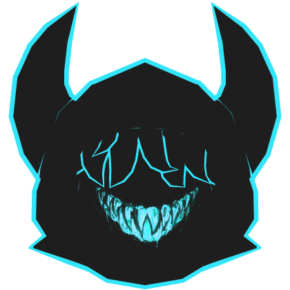 Cartoony Cyan Demon Hood