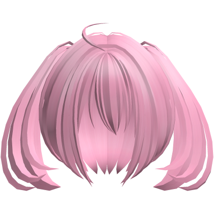 2000s moe short fluffy side ponytails hot pink